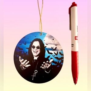 Ozzy Osborne Handmade & Designed double Sided ornament